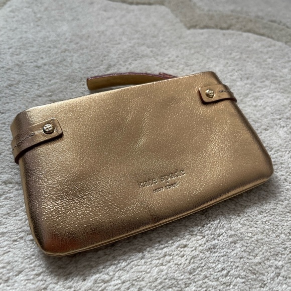 Kate Spade gold leather zip key coin purse - Picture 2 of 8